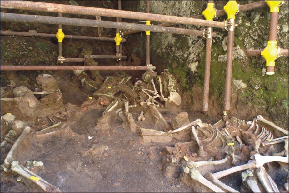 Remains found in ancient Herculaneum boat houses revealed that people trying to flee the eruption of Mount Vesuvius slowly suffocated as volcanic clouds overtook the town.