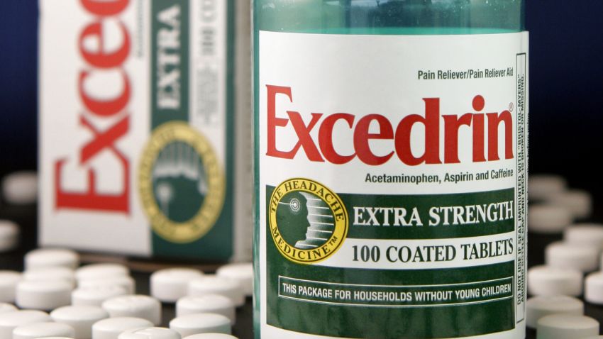 **FILE** Excedrin pain medication from Bristol-Myers Squibb is shown in this July 27, 2006 file photo in New York.  Drug developer Bristol-Myers Squibb Co. said on Thursday, Oct. 25, 2007 its third-quarter profit more than doubled on a surge in sales of its blood thinner Plavix, and raised its outlook for adjusted 2007 earnings. (AP Photo/Mark Lennihan, file)