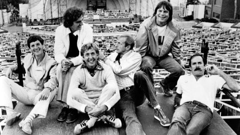 Jones, second from left, with the rest of 'Monty Python' in 1982.