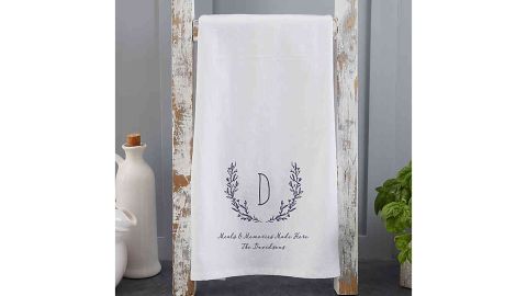 Personalized Farmhouse Floral Tea Towel