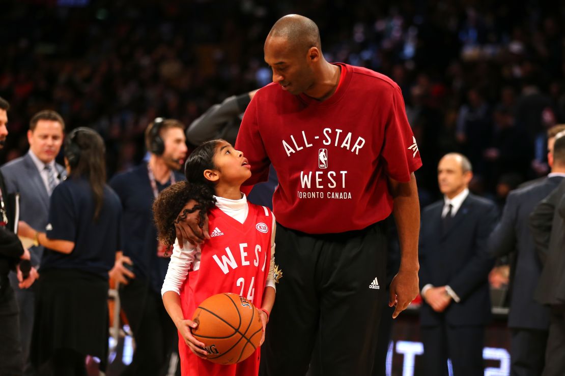 Bryant, pictured with his daughter Gianna, made his last of 18 All-Star games in his retirement year in 2016.