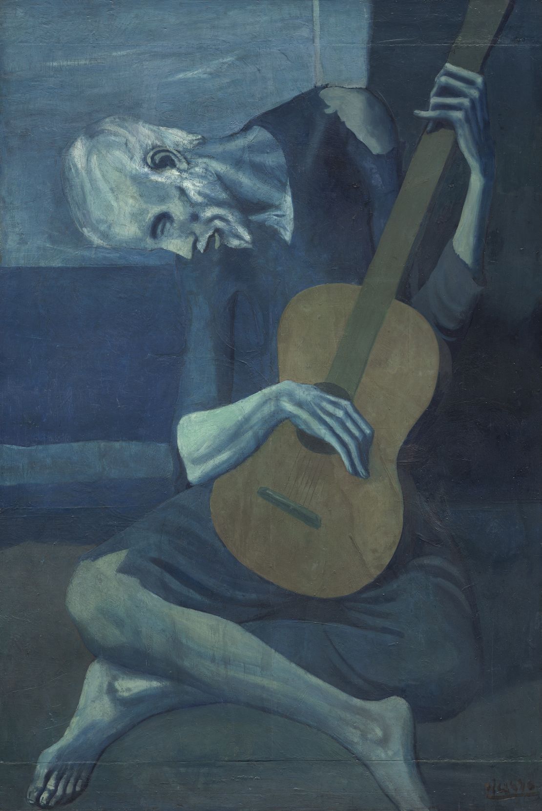 "The Old Guitarist" comes from Picasso's "blue period."
