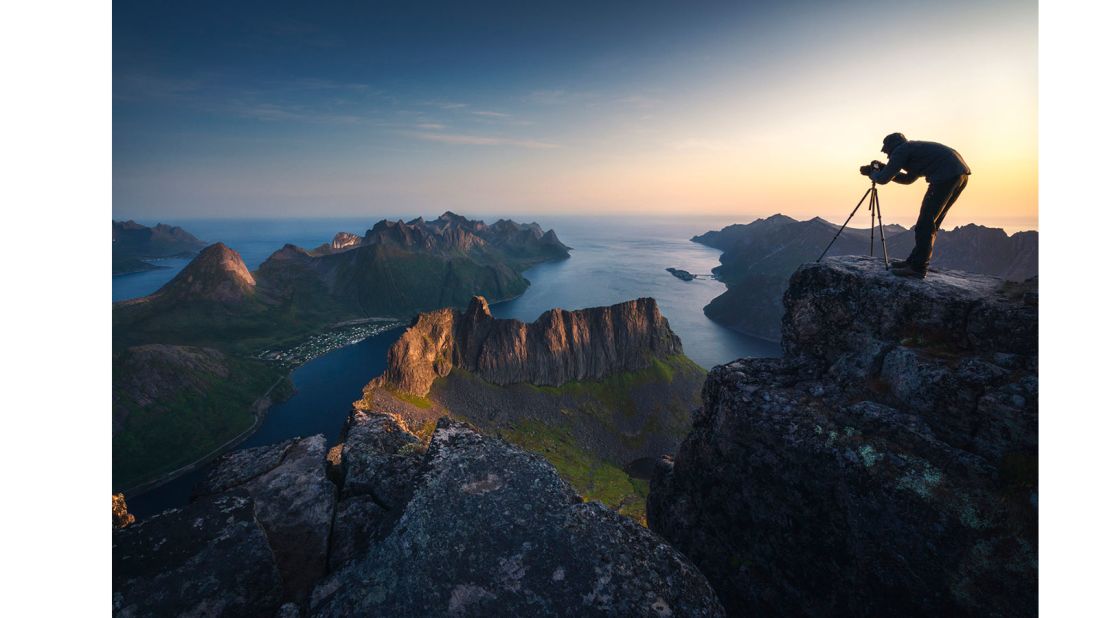 <strong>Commended, Thrills & Adventures portfolio</strong>: Marco Grassi's portfolio featured this image, which was taken on top one of the highest peaks in the island of Senja in Norway.