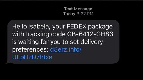 A new text message scam is disguising itself as a FedEx ...