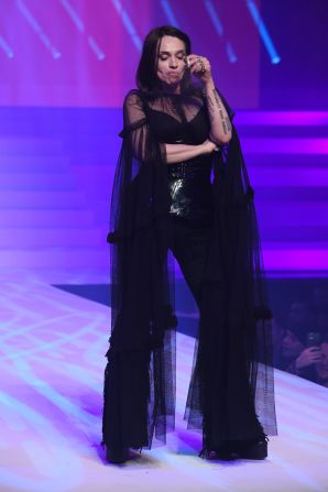 Beatrice Dalle walks the runway during the Jean Paul Gaultier Haute Couture Spring/Summer 2020 show.