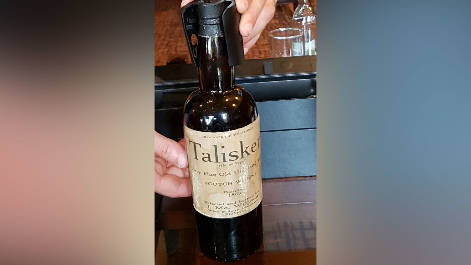 Scientists say the whisky in this bottle described as an 1863 Talisker was actually distilled in 2005 or later.