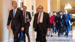 House Impeachment managers, Rep. Adam Schiff, D-Calif., left, and Rep. Jerry Nadler, D-NY, walk to the Senate chamber prior to the start of the impeachment trial of President Donald Trump at the U.S. Capitol, Thursday, Jan. 23, 2020, in Washington. 