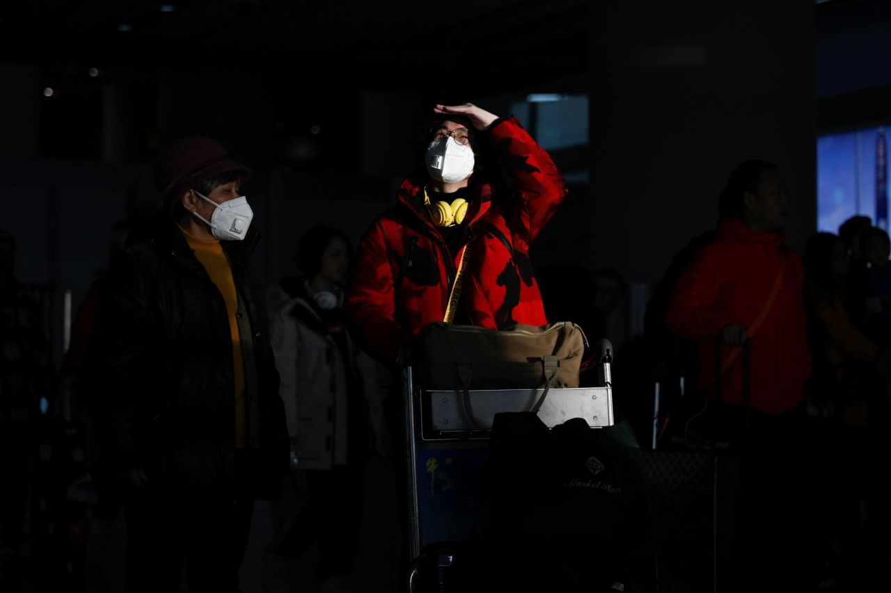 Passengers navigate Beijing Daxing International Airport on Monday, January 20.