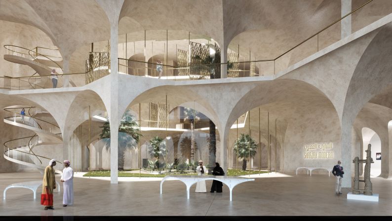 MEAN proposal for the Barjeel Art Foundation Museum in Sharjah, UAE. The modular design would lead a visitor through a timeline of Pan-Arab works.  