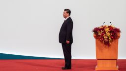 China's President Xi Jinping looks on as Macau's incoming chief executive Ho Iat-seng (unseen) takes his oath during an inauguration ceremony as part of 20th anniversary handover celebrations, in Macau on December 20, 2019. - Macau on December 20 marks 20 years since the former colony was returned to China with a celebration led by President Xi Jinping touting the success of the pliant gambling hub while Hong Kong boils. (Photo by Philip FONG / AFP) (Photo by PHILIP FONG/AFP via Getty Images)