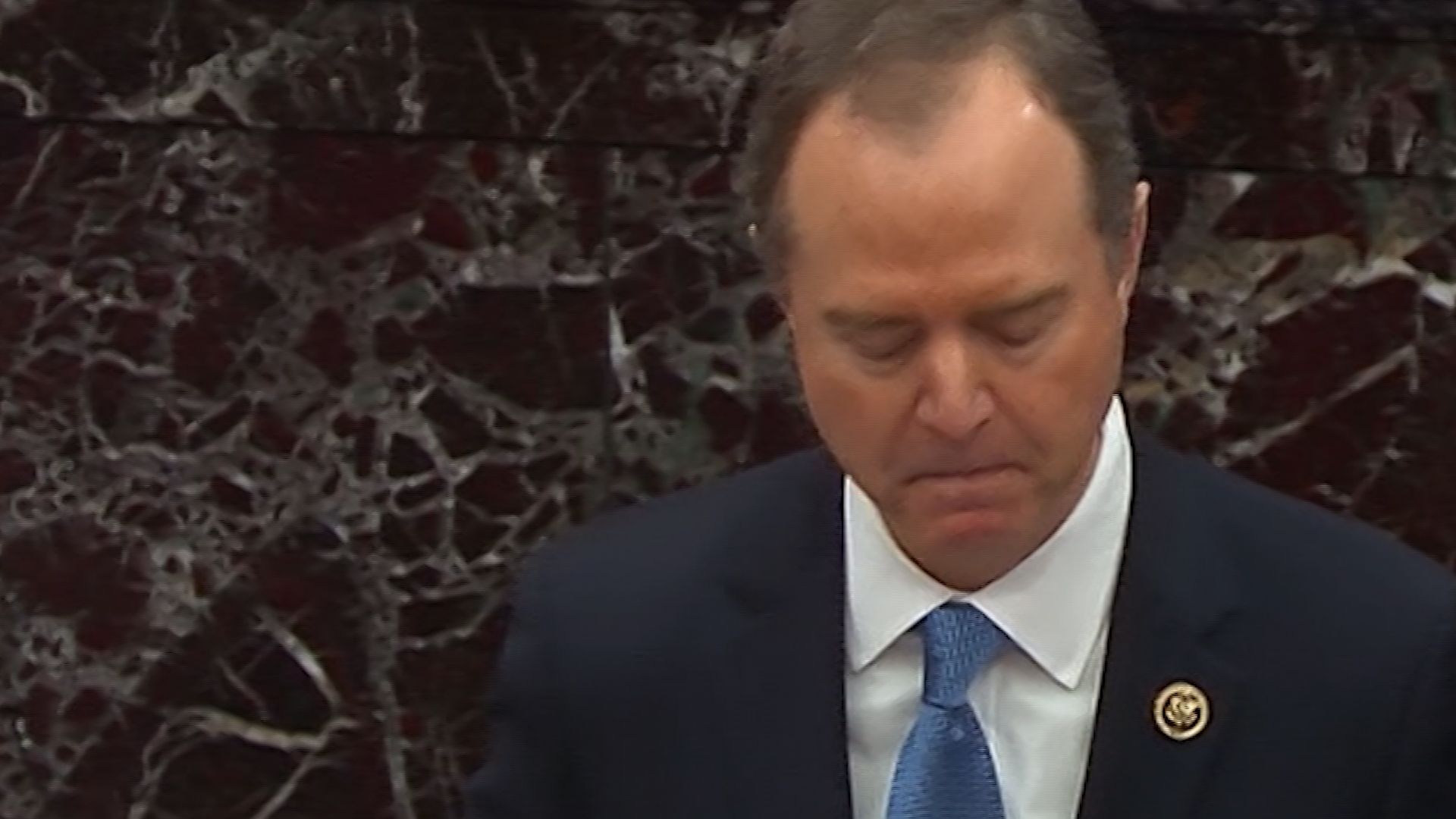 Schiff gets choked up during emotional speech