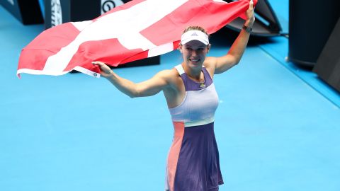 Caroline Wozniacki following her match against Ons Jabeur at the Australian Open.