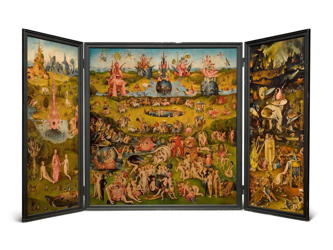 A 19th- or 20th-century copy of Hieronymus Bosch's triptych "The Garden of Earthly Delights."