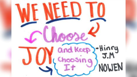 A sample of an illustrated quote created by the Girl Scouts in Troop 1980.
