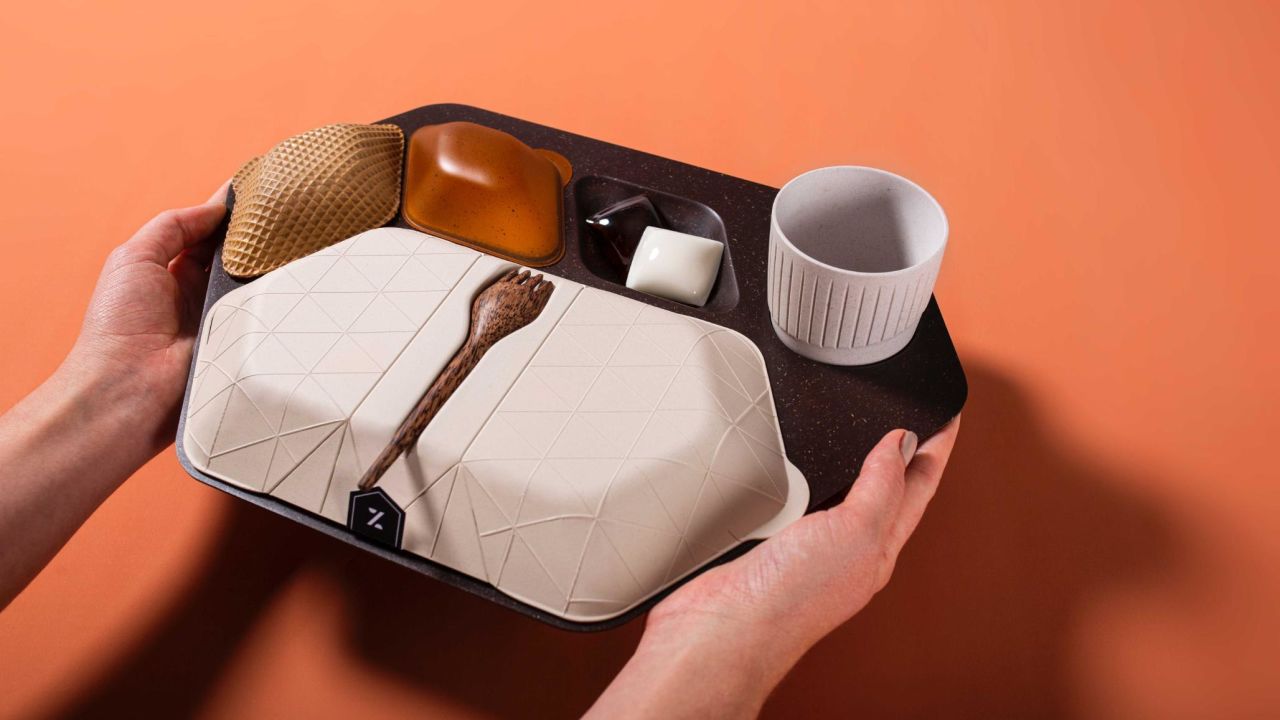 PriestmanGoode submitted a meal tray called Zero that's made out of edible, biodegradable and/or commercially compostable materials.