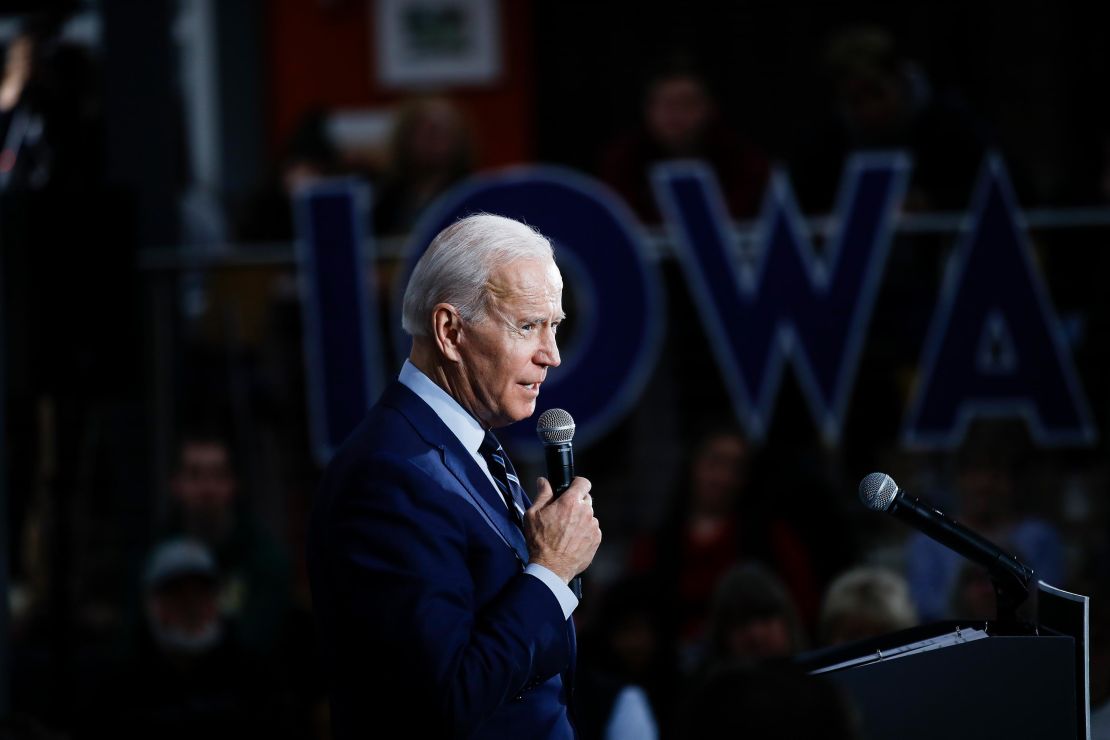 Democratic presidential candidate former Vice President Joe Biden speaks during a campaign event at Iowa Central Community College, Tuesday, Jan. 21, 2020, in Fort Dodge, Iowa.