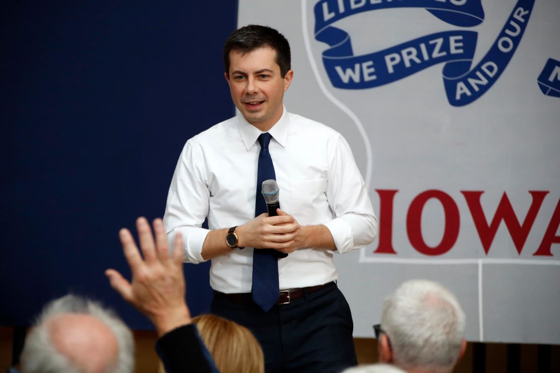 Democratic presidential candidate former South Bend, Ind., Mayor Pete Buttigieg, takes a question during a town hall meeting at the University of Dubuque in Dubuque, Iowa, Wednesday, Jan. 22, 2020. 