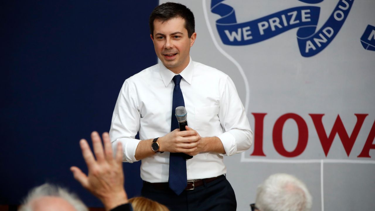 Democratic presidential candidate former South Bend, Ind., Mayor Pete Buttigieg, takes a question during a town hall meeting at the University of Dubuque in Dubuque, Iowa, Wednesday, Jan. 22, 2020. 