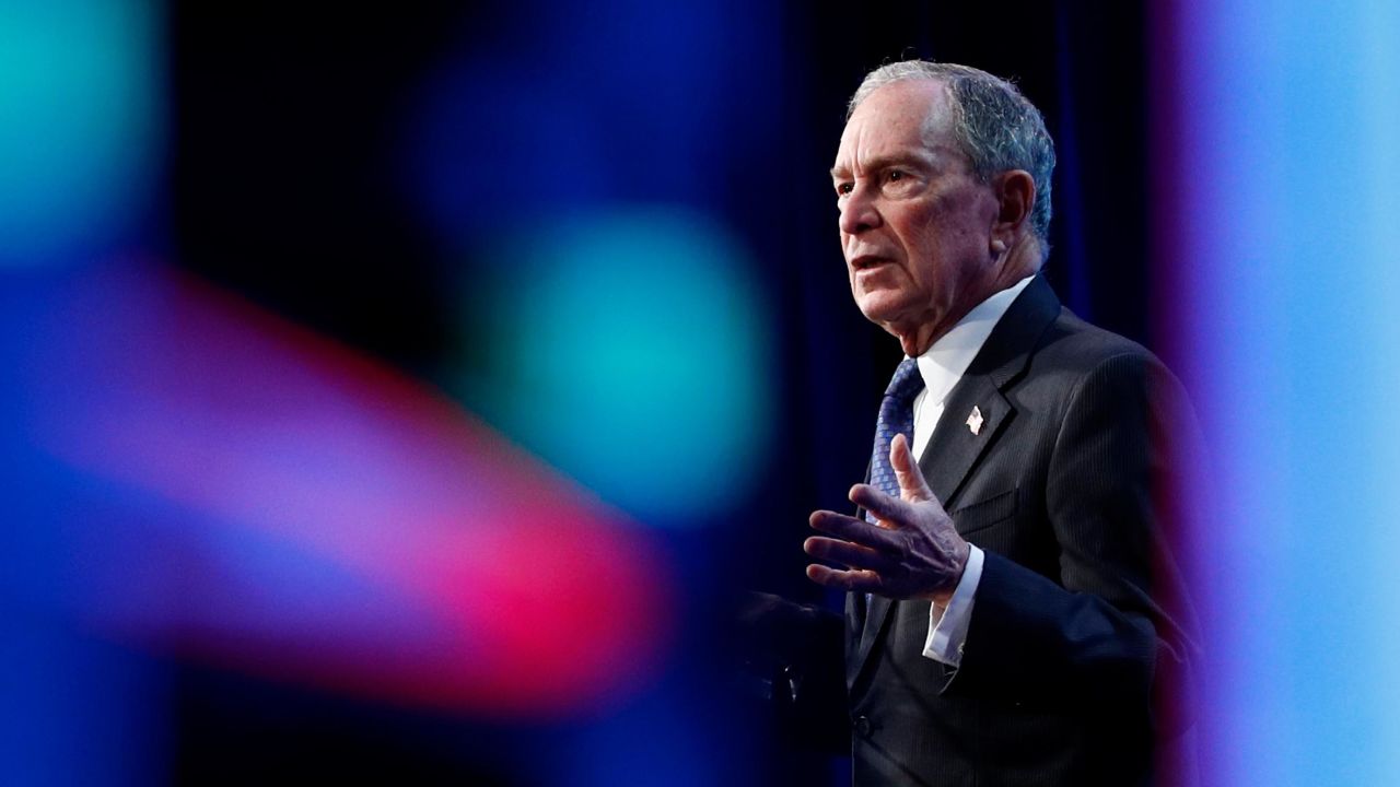Democratic presidential candidate Michael Bloomberg speaks at the ​US Conference of Mayors' Winter Meeting, Wednesday, January 22, in Washington.