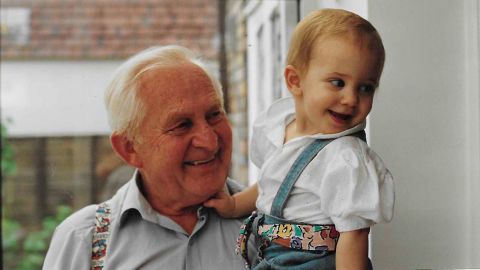 Bianca Nobilo and her grandfather in 1992. 