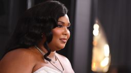 US singer-songwriter Lizzo arrives for the 62nd Annual Grammy Awards on January 26, 2020, in Los Angeles. (Photo by VALERIE MACON / AFP) (Photo by VALERIE MACON/AFP via Getty Images)