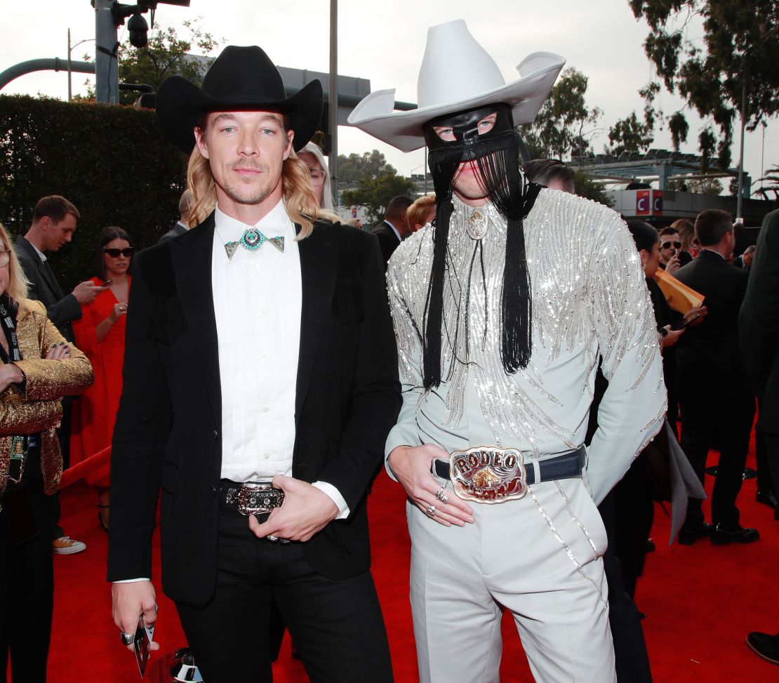Diplo and Orville Peck attend the 62nd Grammy Awards.
