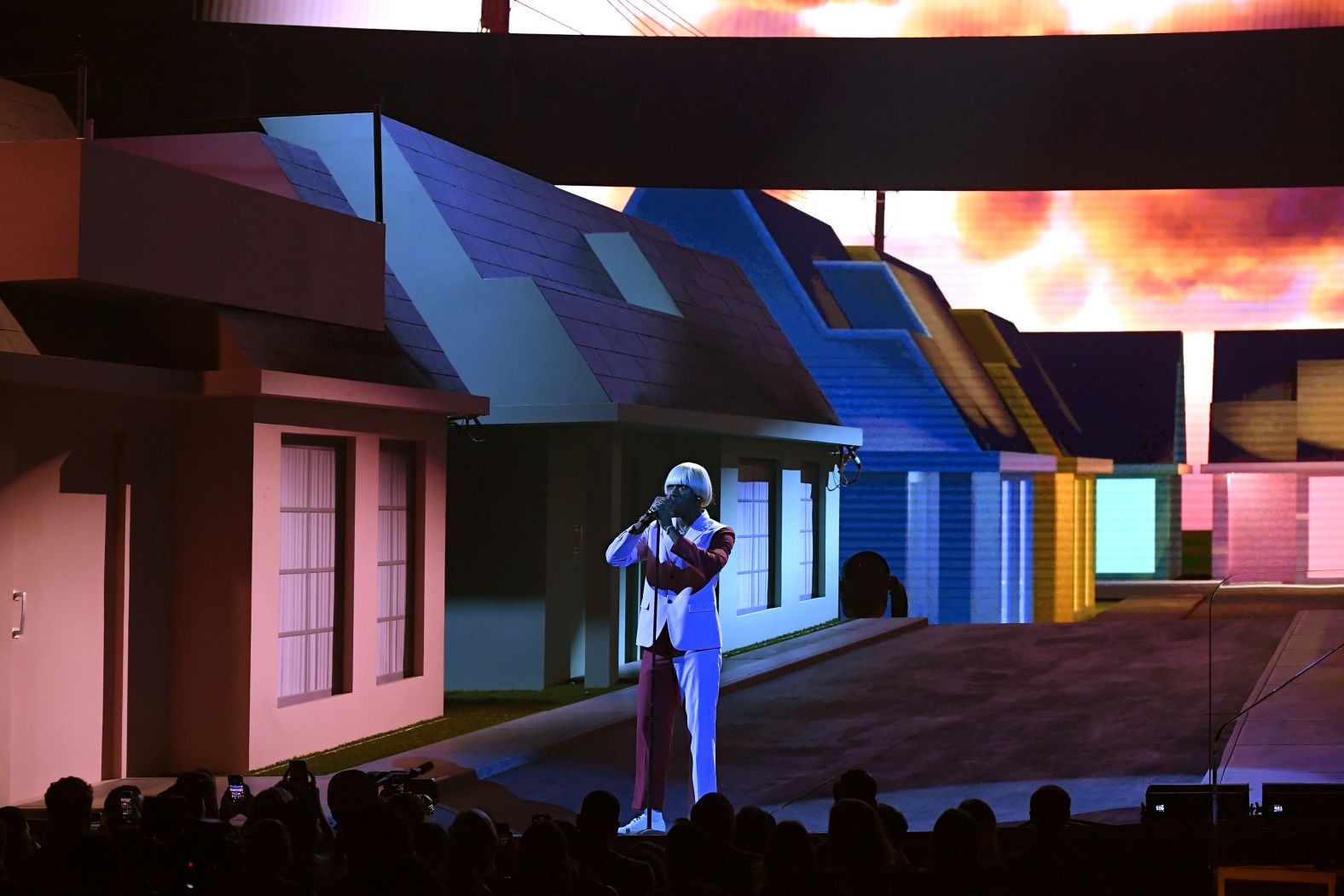 Tyler, the Creator performs. He won Best Rap Album for "Igor."