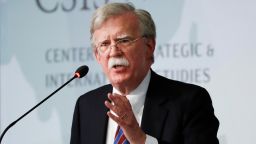 Former National security adviser John Bolton gestures while speaking at the Center for Strategic and International Studies in Washington, Monday, Sept. 30, 2019. (AP Photo/Pablo Martinez Monsivais)