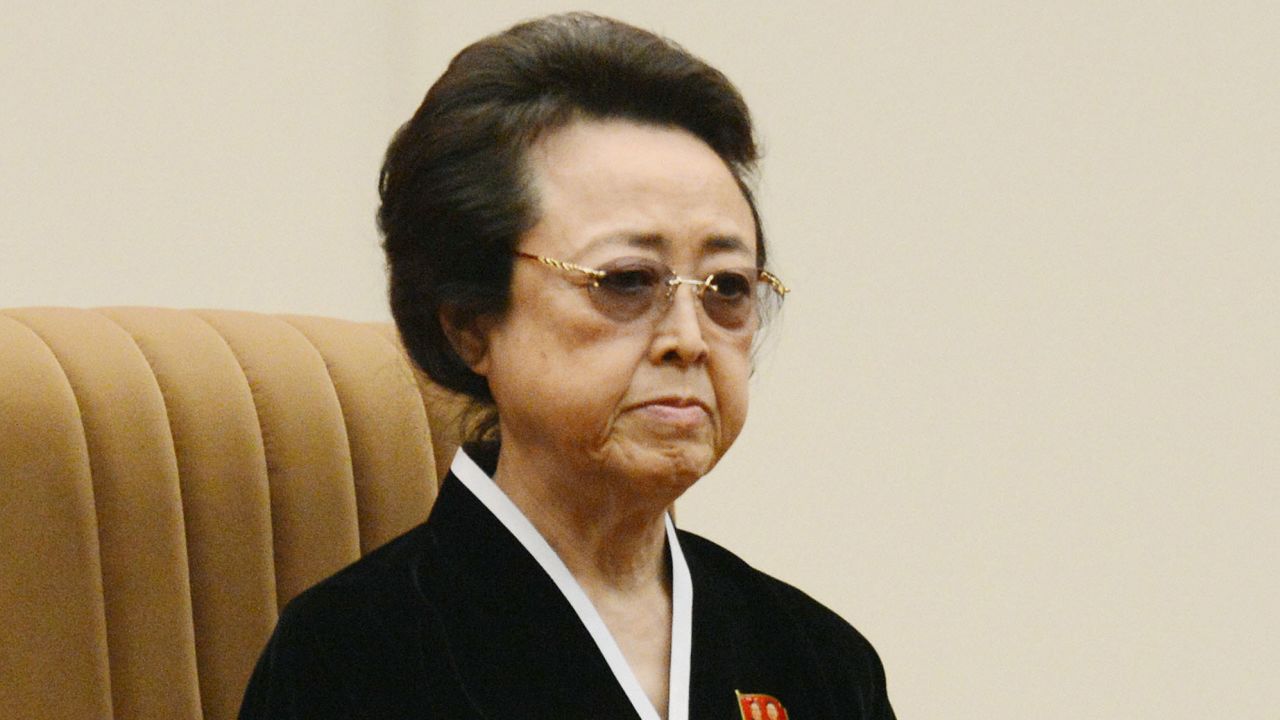 Kim Kyong Hui, the younger sister of former North Korean leader Kim Jong Il, attending a gathering in Pyongyang in December 2012 to mourn her late brother.