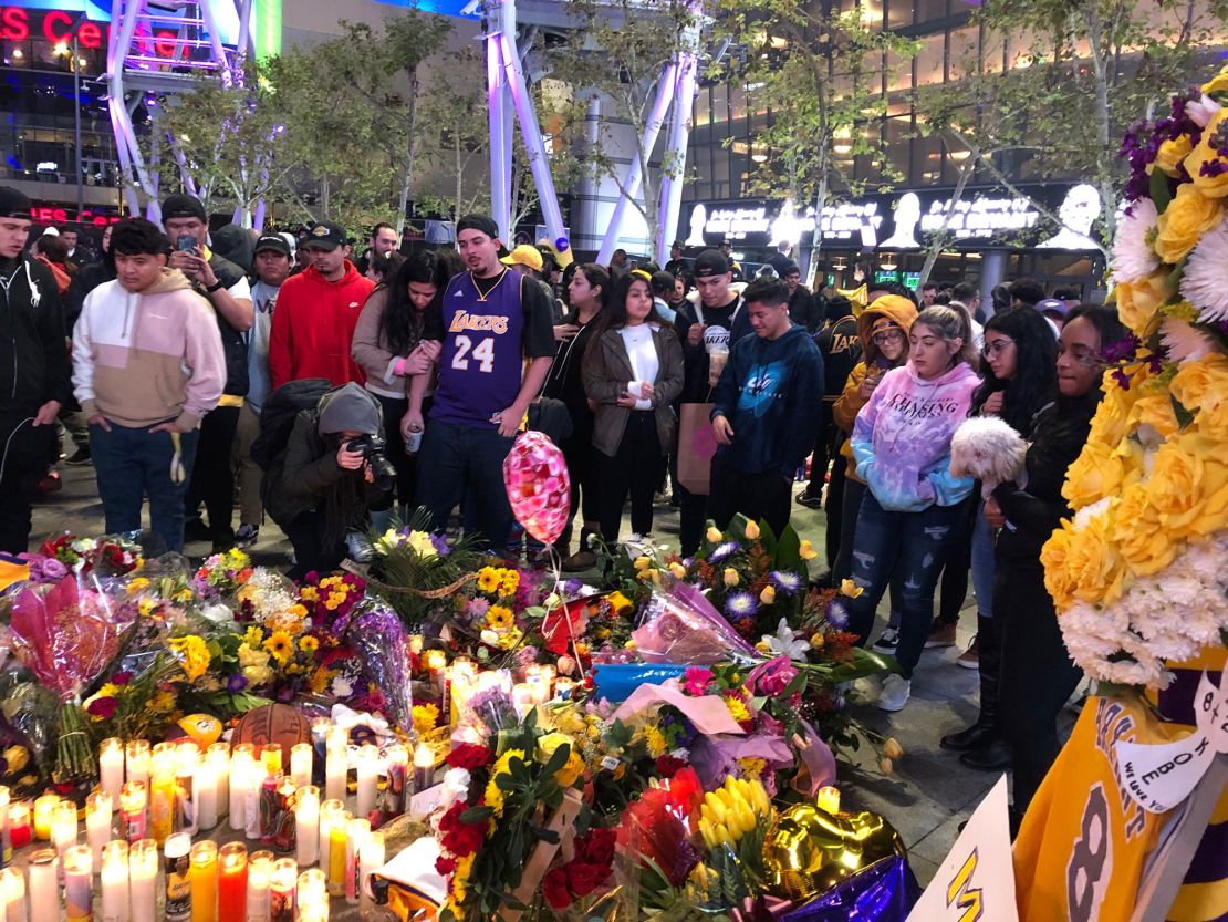 Fans near the Staples Center