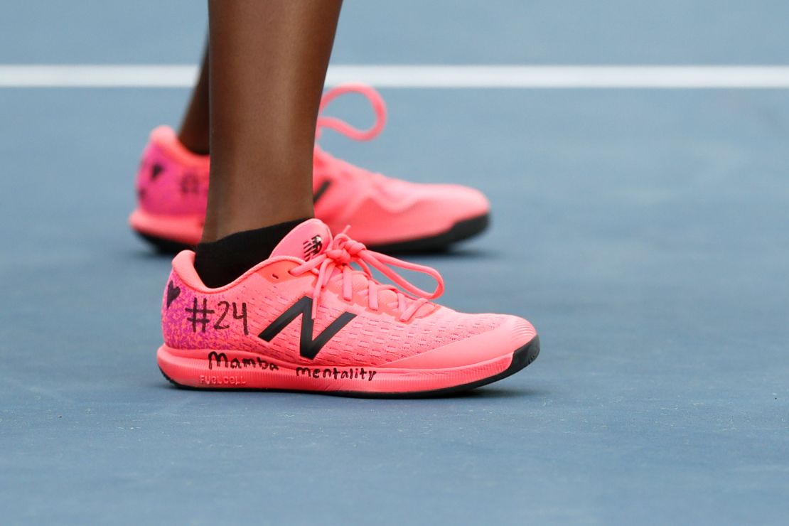 Tennis star Coco Gauff paid tribute Kobe Bryant during her doubles match at the Australian Open on Monday