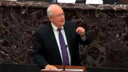 In this image from video, Ken Starr, an attorney for President Donald Trump, speaks during the impeachment trial on January 27.