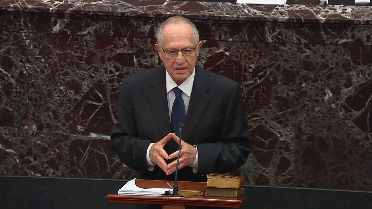 Allan Dershowitz in his arguments before the Senate on Monday night