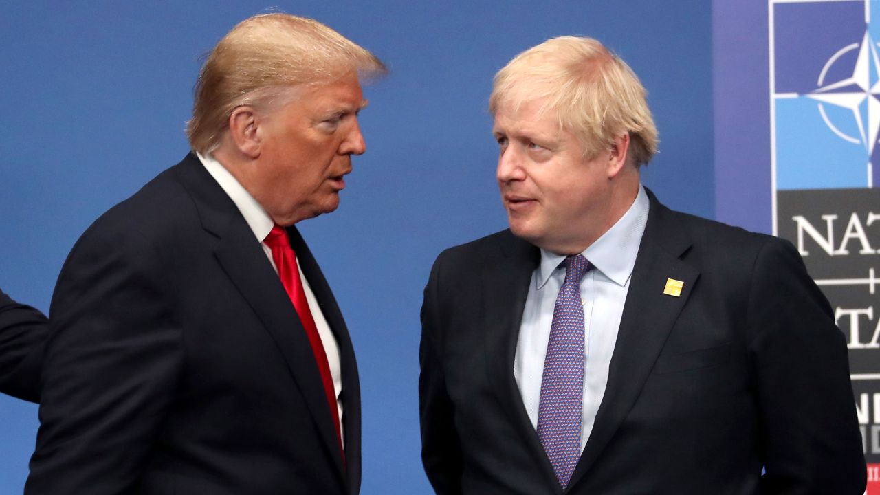 US President Donald Trump and British Prime Minister Boris Johnson at a NATO summit.