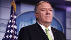 U.S. Secretary of State Mike Pompeo participates in a press briefing in the James S. Brady Press Briefing Room of the White House January 10, 2020 in Washington, DC. Secretary Pompeo and Secretary Mnuchin held the press briefing to discuss the new sanctions against Iranian officials.