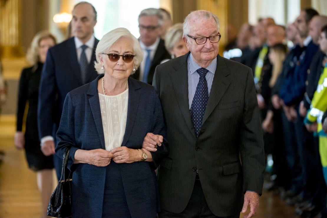 Queen Paola and King Albert II of Belgium in Brussels on May 22, 2016.