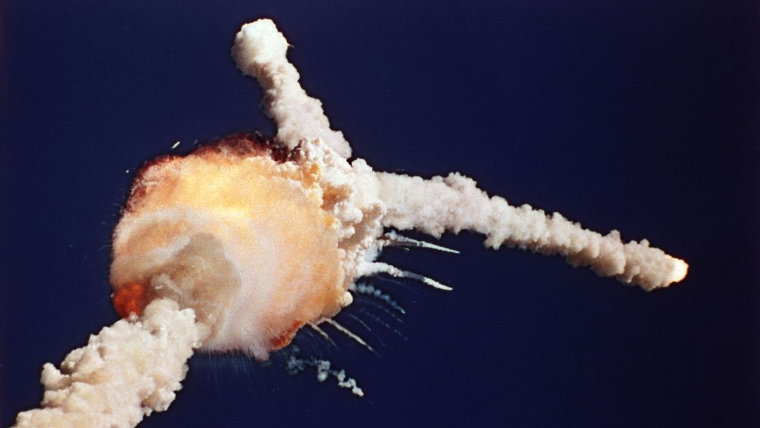 The space shuttle Challenger appeared to have exploded after a fireball ignited.