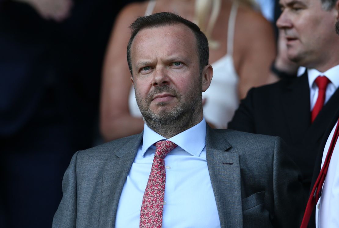 Ed Woodward looks on prior to the Premier League match between Everton and Manchester United.