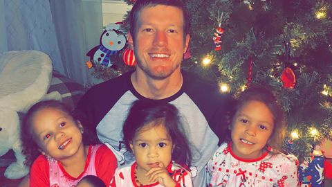 Matt Plyler with his daughters Millie, Mattie and Marleigh (from left to right).
