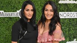 Professional wrestlers Brie and Nikki Bella aka 'The Bella Twins' attend the 2019 Couture Council Award Luncheon honoring French iconic footwear designer Christian Louboutin at the David H. Koch Theater on September 04, 2019 in New York City. (Photo by Angela Weiss / AFP)        (Photo credit should read ANGELA WEISS/AFP via Getty Images)