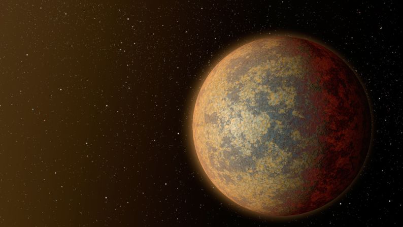 This illustration shows what HD 219134b might look like, the nearest confirmed rocky exoplanet found outside of our solar system. 