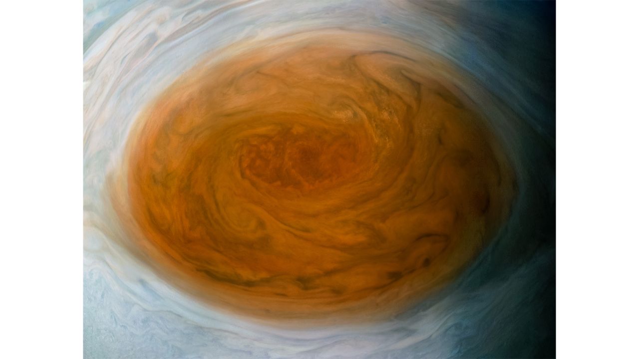 "Jupiter Great Red Spot" -- A composite view of Jupiter's Great Red Spot made using imagery captured by the Juno spacecraft on Perijove 7.