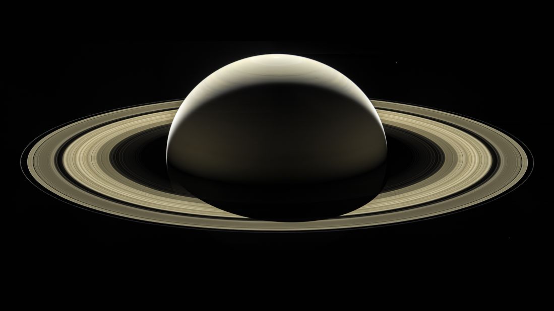 "Saturn Grand Finale Mosaic" -- The final full true color view of Saturn taken by Cassini as it approached impact.