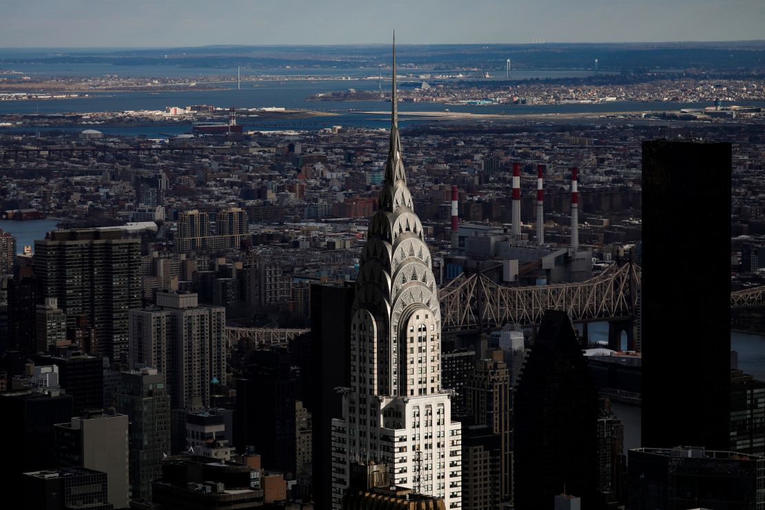 An Art Deco classic, the Chrysler Building stands in Midtown Manhattan.