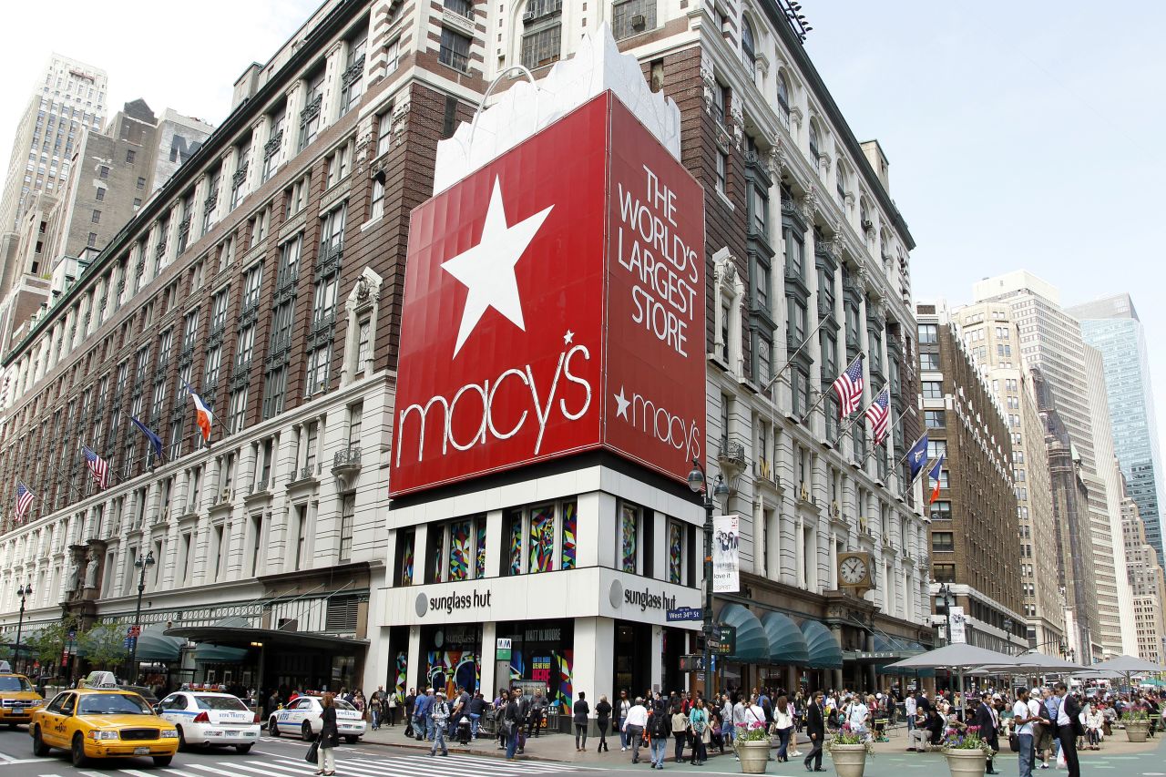 Macy's flagship store at Herald Square covers a city block.