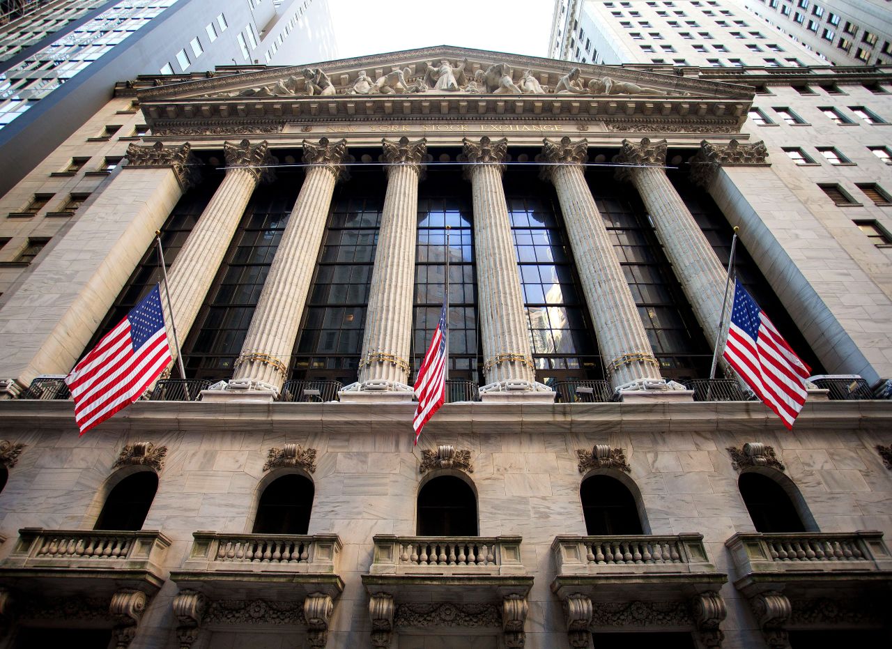 The exterior of the New York Stock Exchange, with its massive six columns, is a Manhattan classic.