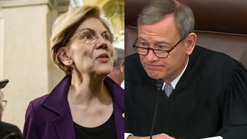 elizabeth warren john roberts split