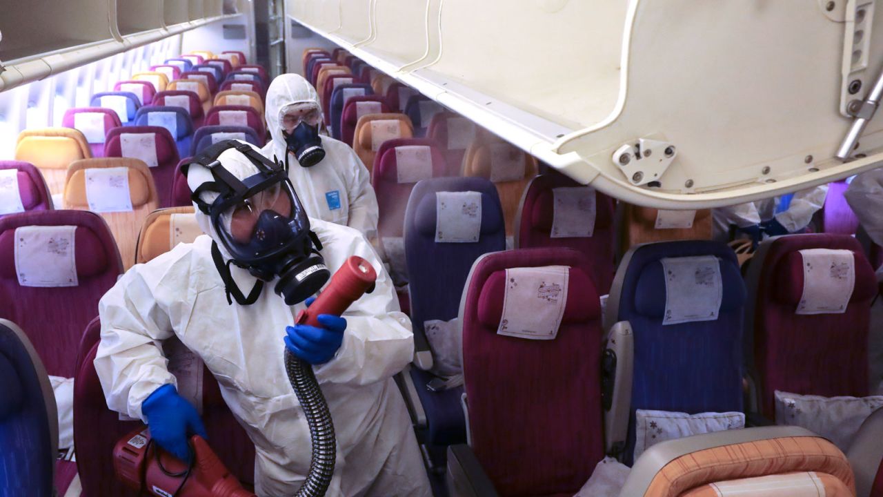 Thai Airways says it will disinfectant all planes returning from high-risk areas.