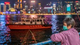 A woman wearing protective mask at the harbour promenade on January 29, 2020 in Hong Kong, China.