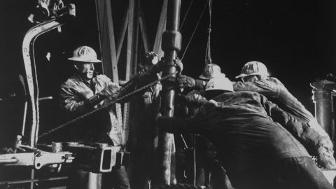 An unidentified machine being used for the Mohole Project Expedition Ship. The expedition took place in 1961 and paved the way for future scientific drilling operations at sea.